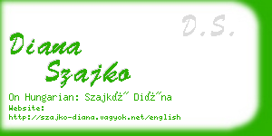 diana szajko business card